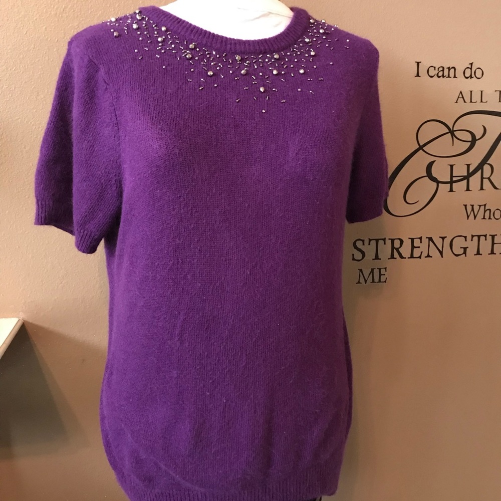 Preston & York Purple Beaded Sweater